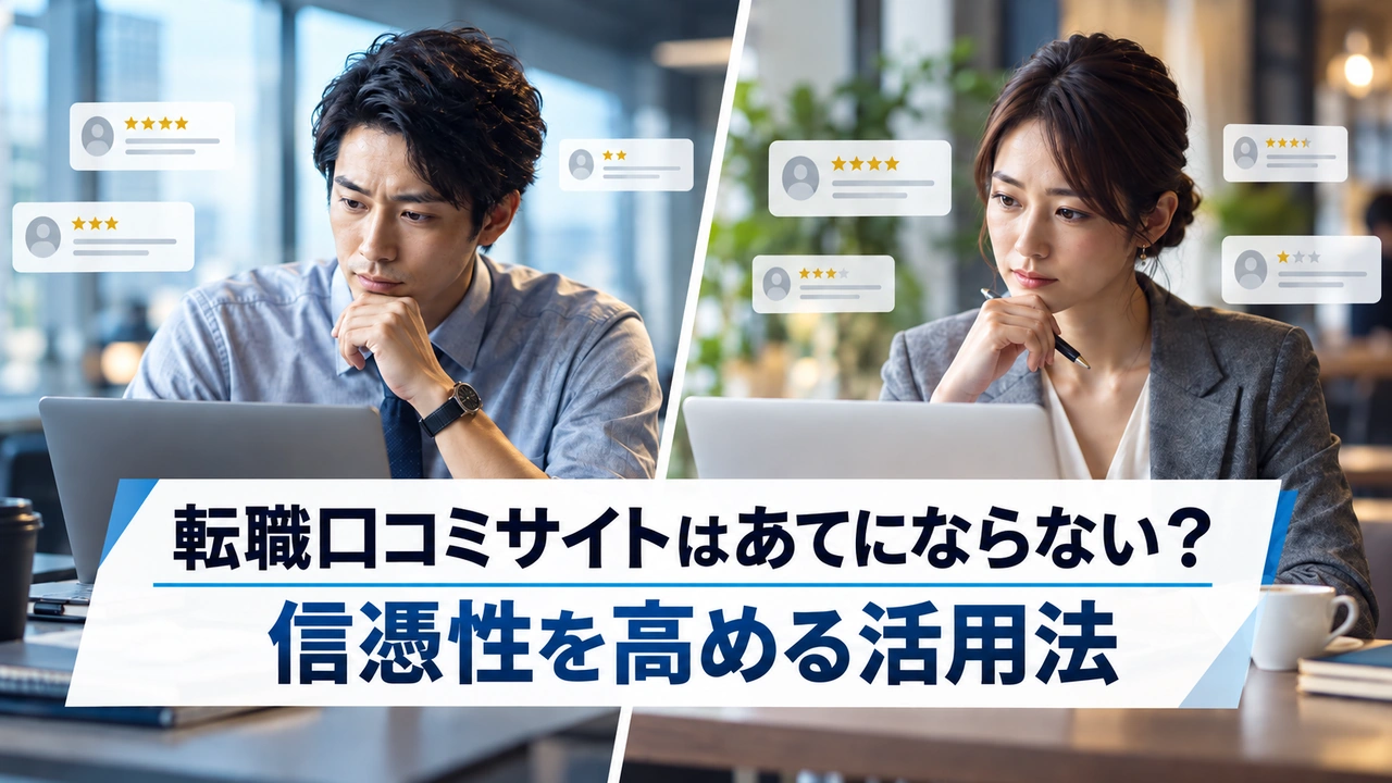 転職口コミサイトの信憑性を高める活用法を調べる男女の求職者